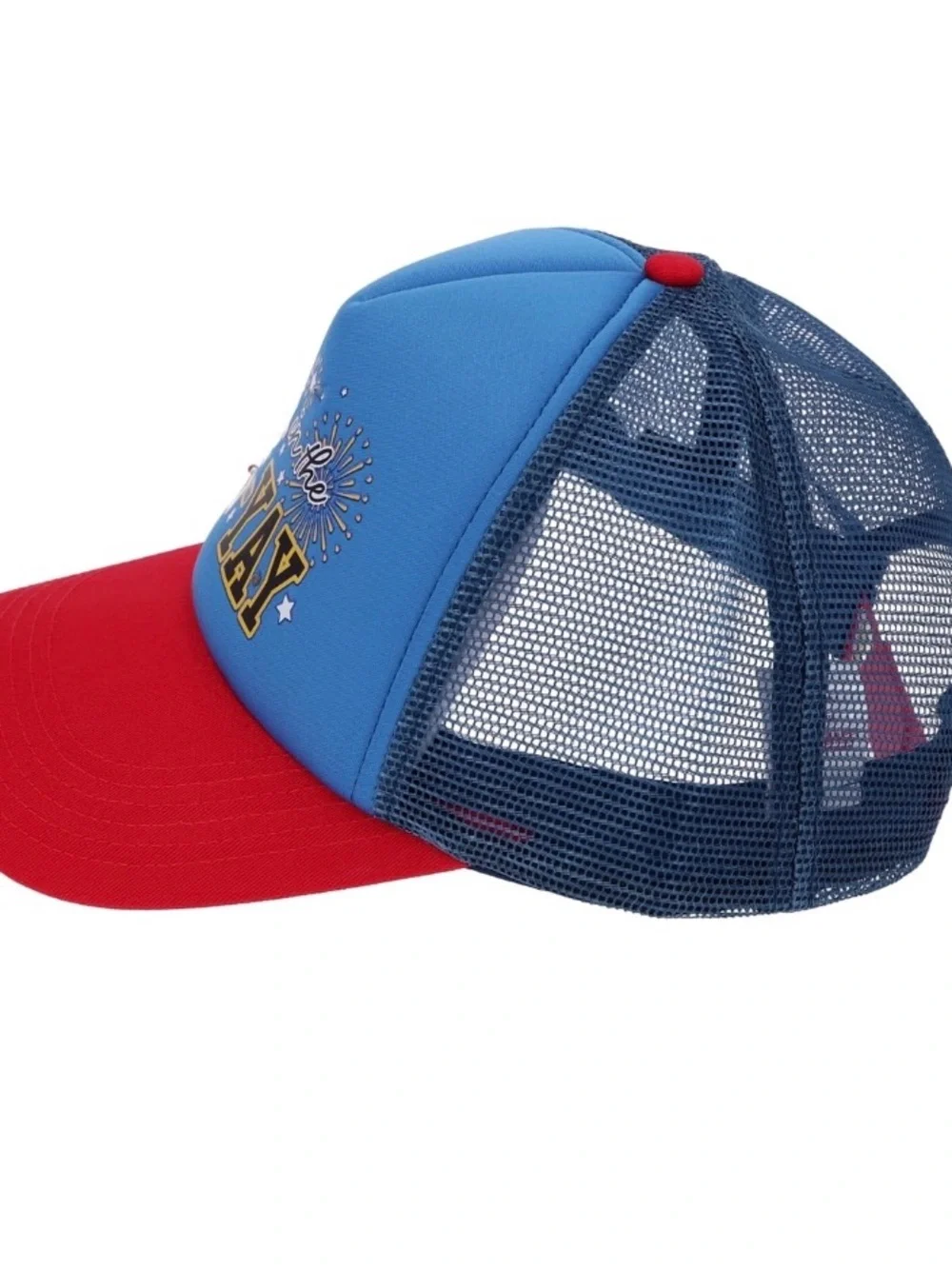 Party in the US-YAY' Red & Blue Trucker Hat With Lights
